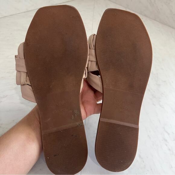 KAANAS Belinha Basketweave Leather Flat Sandals - Picture 7 of 8